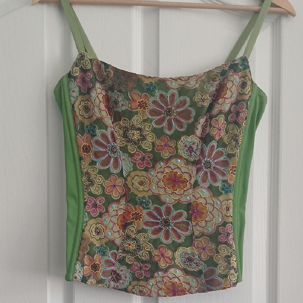 On Gossamer Green Floral Camisole